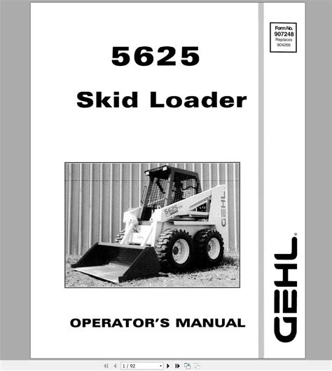 gehl 5625dx skid steer operating manual|gehl 5625 parts manual.